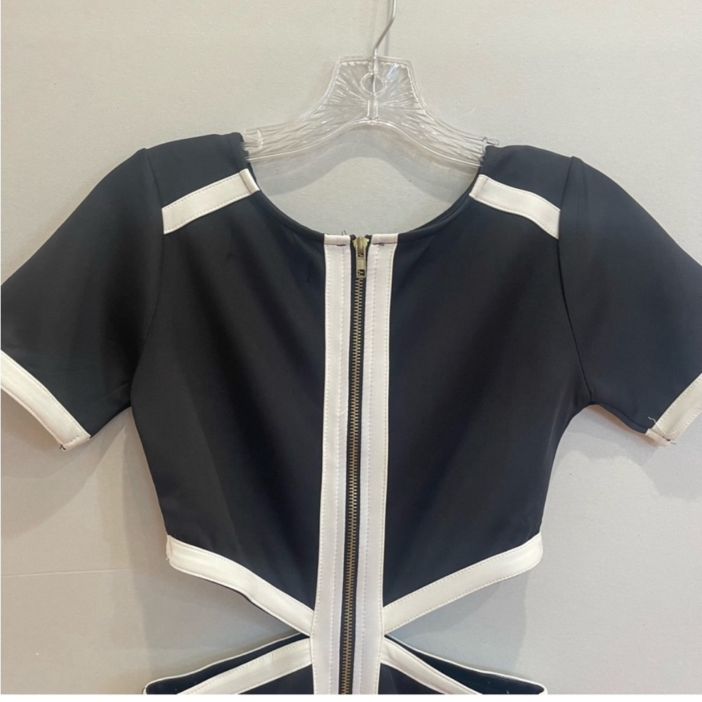 NWT ASOS Reverse fashion black white cutout bodycon mini dress - Picture 5 of 5